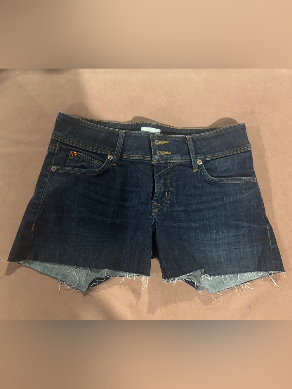 Hudson Croxley Dark Denim Jean Cutoff Shorts 24 Like New